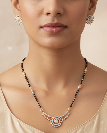 Shakira Rose Gold Mangalsutra | Artisanal Handmade Jewellery