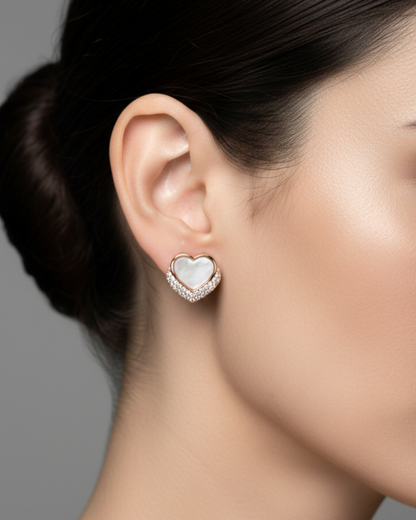 Heart Rose Gold-Plated Earrings | Artisanal Handmade Jewellery