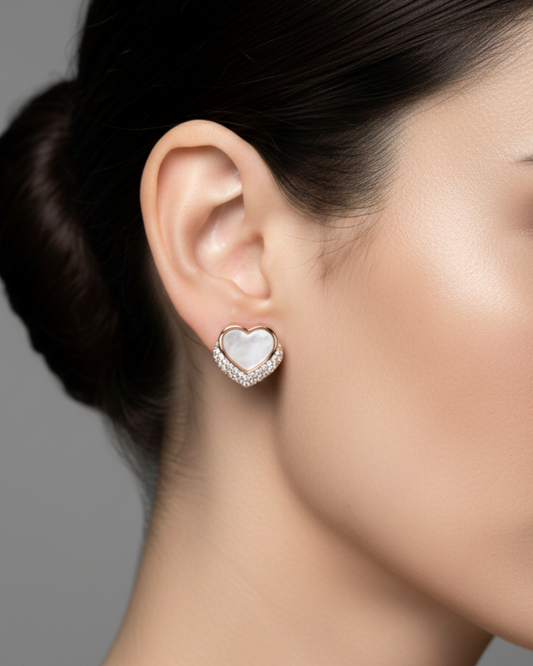 Heart Rose Gold-Plated Earrings | Artisanal Handmade Jewellery