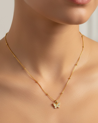 Butterfly 18K Gold Plated Necklace – Elegant Women’s Jewelry