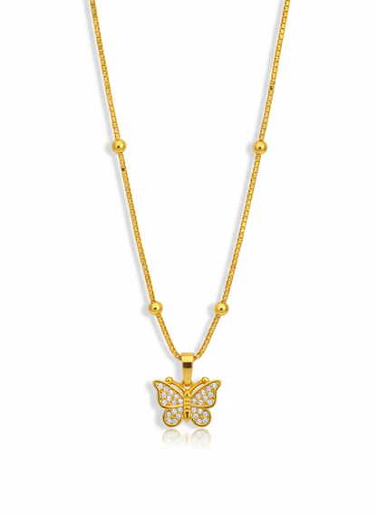 butterfly 18k gold plated nacklace - Artisanal Jewellery