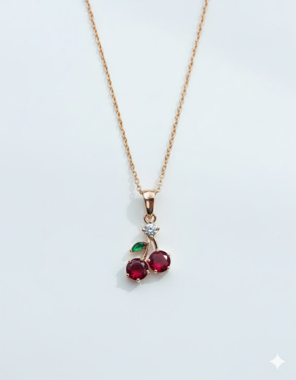 Cherry 18K Gold Plated Necklace – Elegant Women’s Jewelry