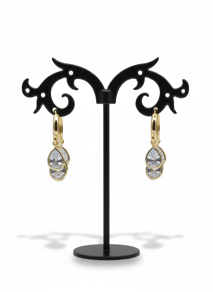 Multiple Diamond Kadi Rose Gold-Plated Earrings | Artisanal Jewellery - Artisanal Jewellery