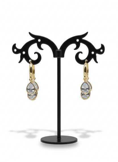 Multiple Diamond Kadi Rose Gold-Plated Earrings | Artisanal Jewellery - Artisanal Jewellery