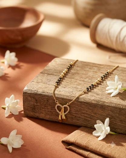 Infinity Heart 18K Gold Plated Mangalsutra Necklace