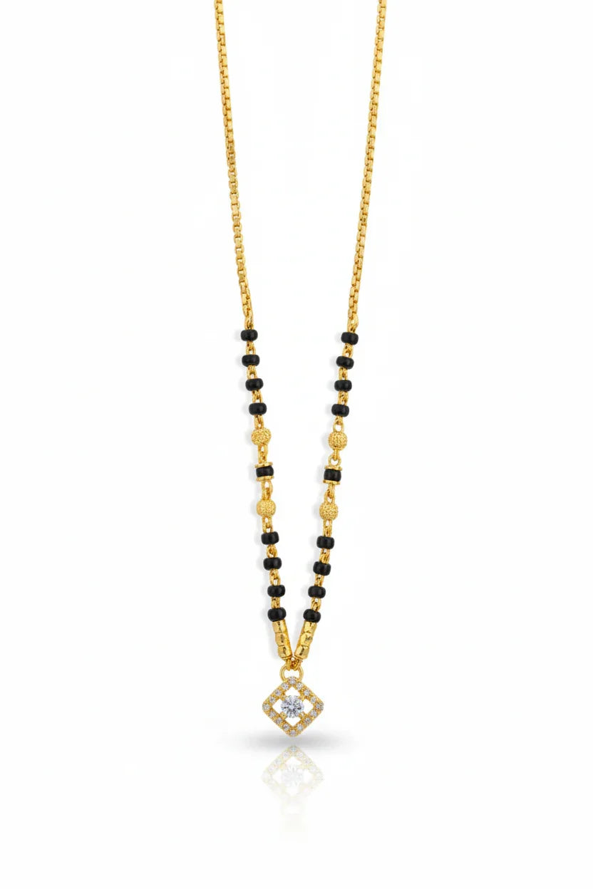 Diamond Matrix 18K Gold-Plated Mangalsutra | Handmade Artisan Jewellery - Artisanal Jewellery