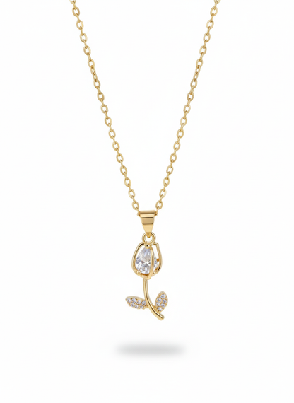 Leaf R 18K Gold Plated Necklace – Elegant Women’s Jewelry