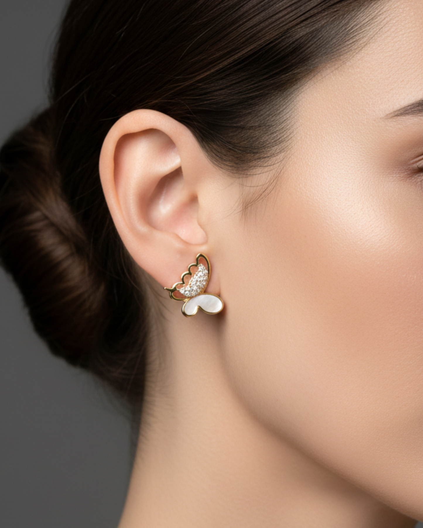Butterfly Rose Gold-Plated Earrings | Artisanal Handmade Jewellery