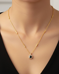 Black Diamond 18k Gold Plated Necklace for Women | Elegant Statement Jewelry