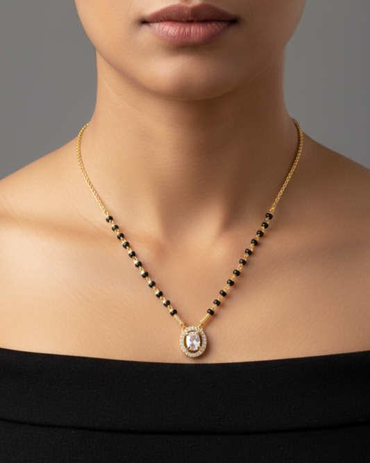 Nova Circle 18K Gold-Plated Mangalsutra | Handmade Artisan Jewellery