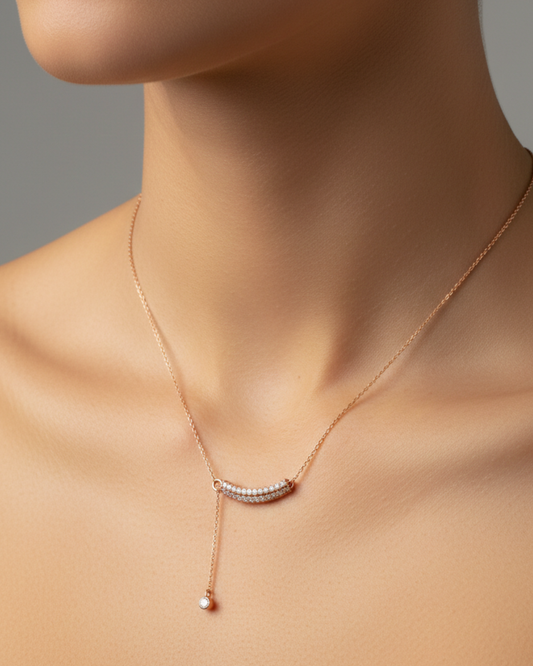 Swaying Rosegold Plated Necklace – Elegant Women’s Jewelry