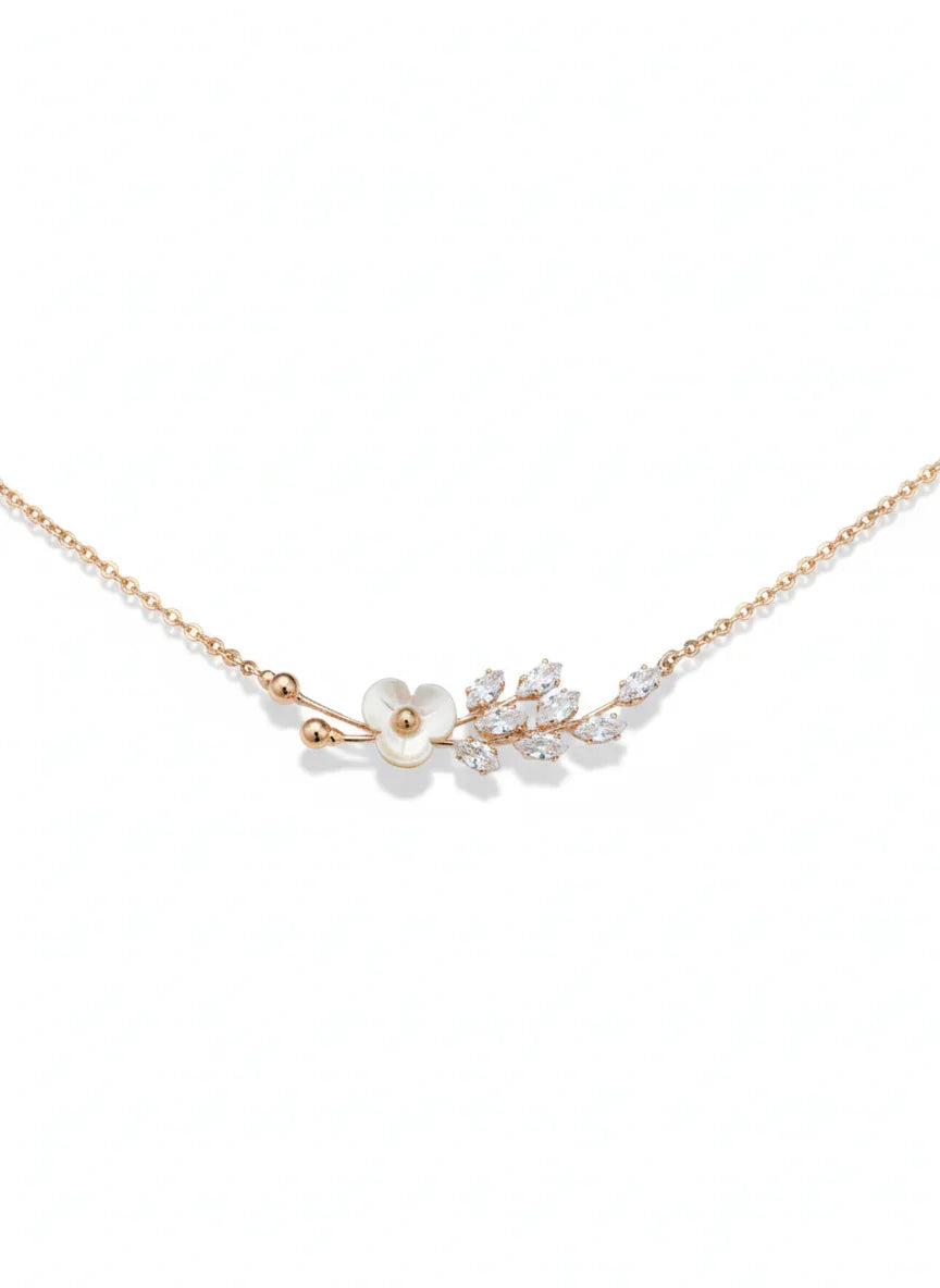 Stalk Rose-Gold Necklace - Artisanal Jewellery