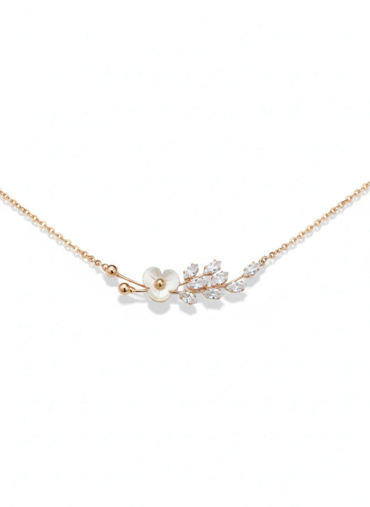 Stalk Rose-Gold Necklace - Artisanal Jewellery