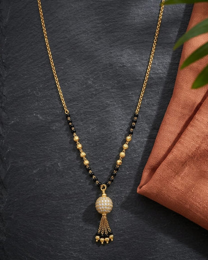 Round Aura 18K Gold-Plated Mangalsutra | Artisanal Handmade Jewellery