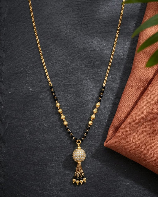 Round Aura 18K Gold-Plated Mangalsutra | Artisanal Handmade Jewellery
