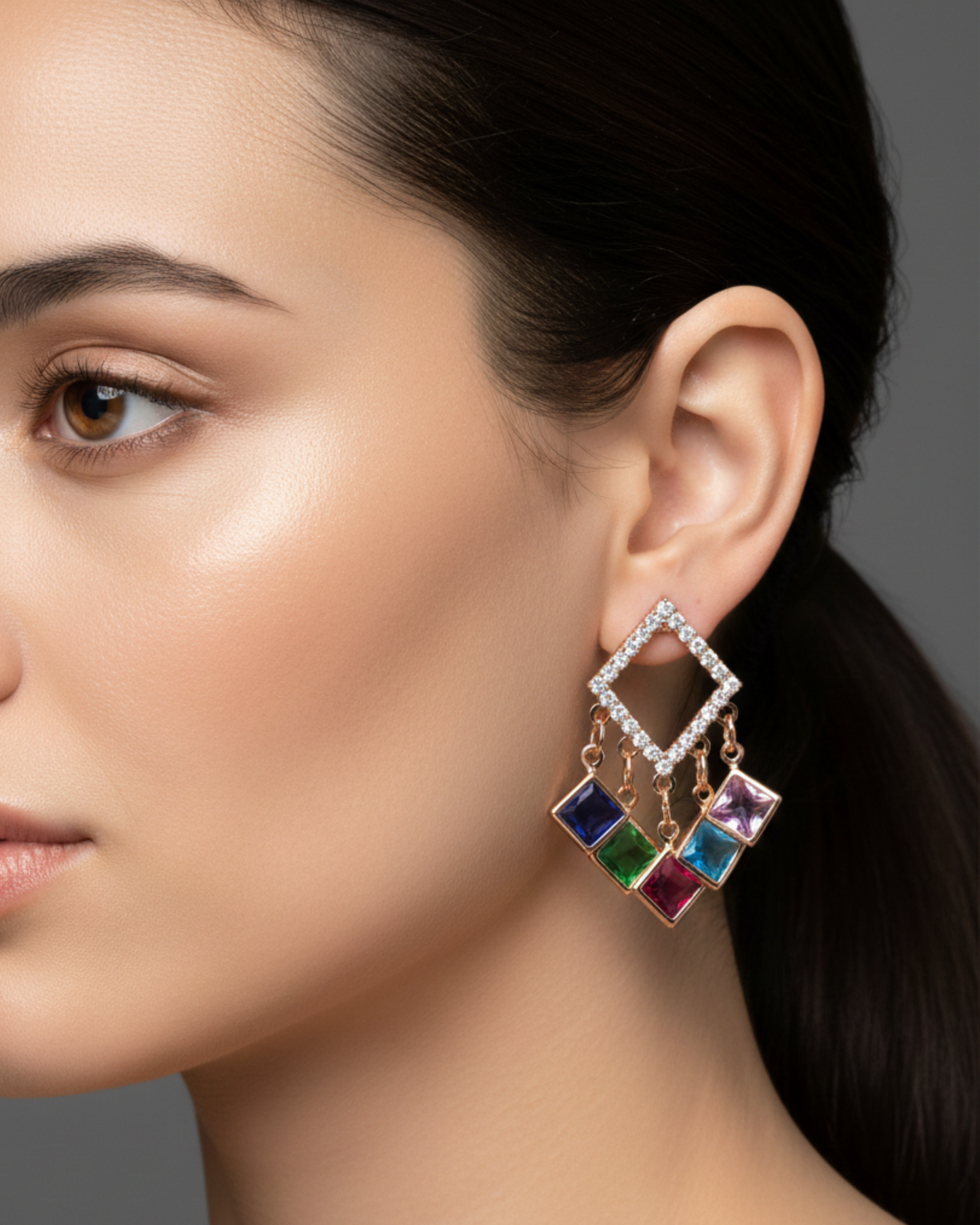 Divine Drops Rose Gold-Plated Earrings | Artisanal Handmade Jewellery