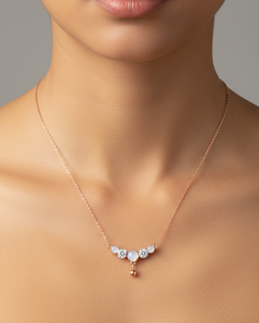 Water Art Rose-Gold Necklace – Elegant Women’s Jewelry