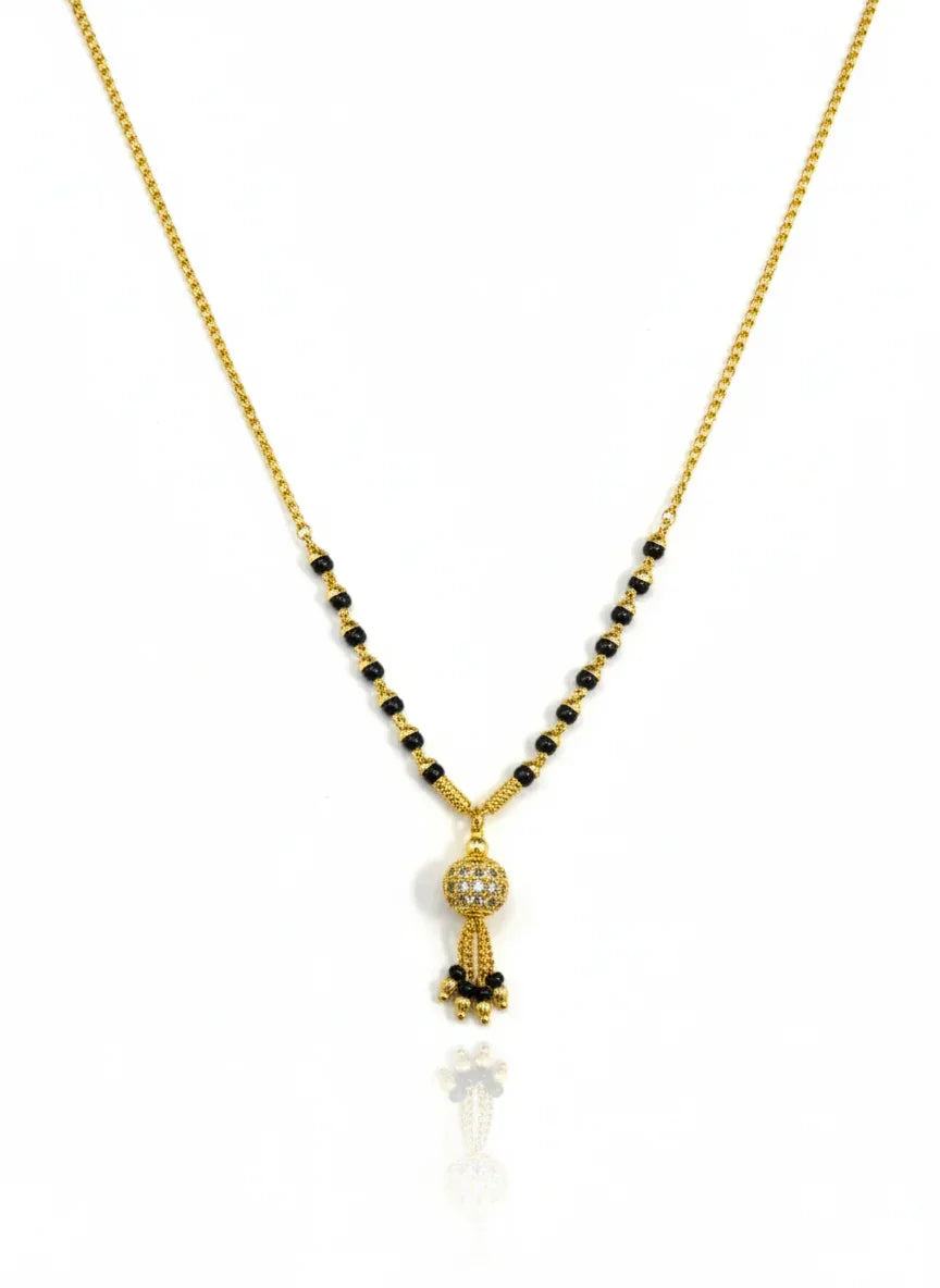 Round Aura 18K Gold-Plated Mangalsutra | Artisanal Handmade Jewellery - Artisanal Jewellery