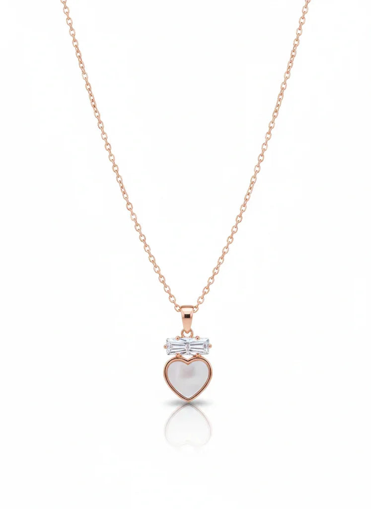 Heart Rose-Gold Necklace - Artisanal Jewellery