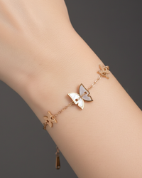 Butterfly Rosegold Plated Bracelet | Artisanal Handmade Jewellery