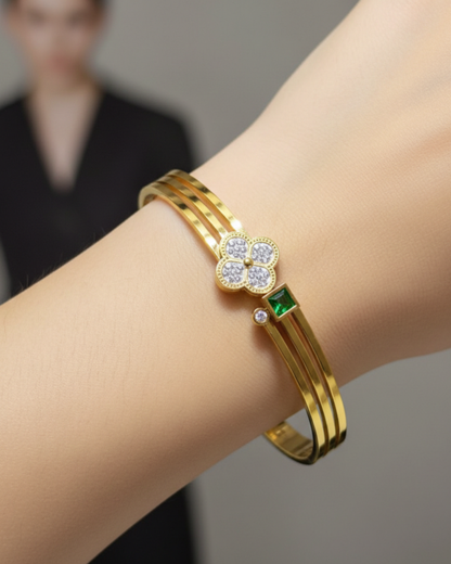 Nyra 18K Gold Plated Bracelet Kada | Artisanal Handmade Jewellery