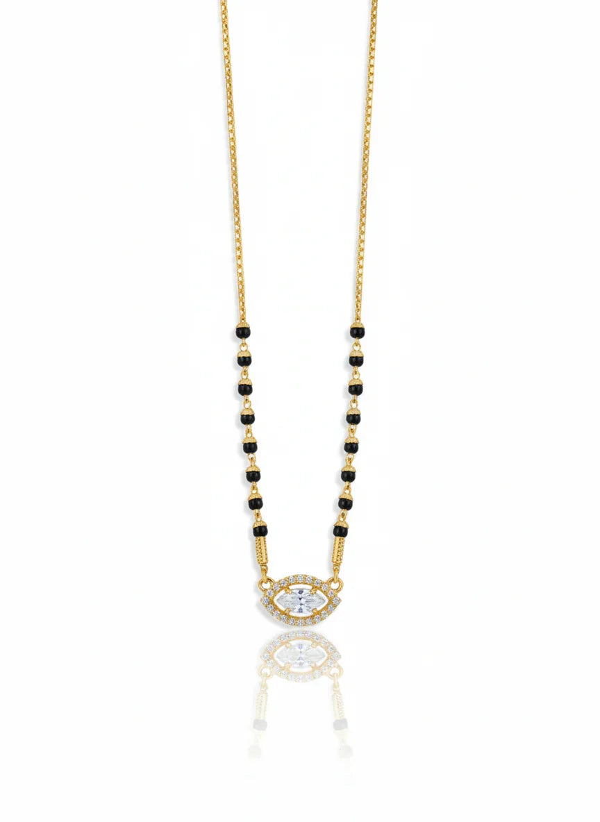 Eye CZ Pendant 18K Gold-Plated Mangalsutra | Handmade Artisan Jewellery - Artisanal Jewellery