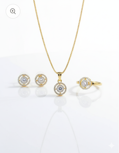 Double Square 18K Gold-Plated Combo - Artisanal Jewellery