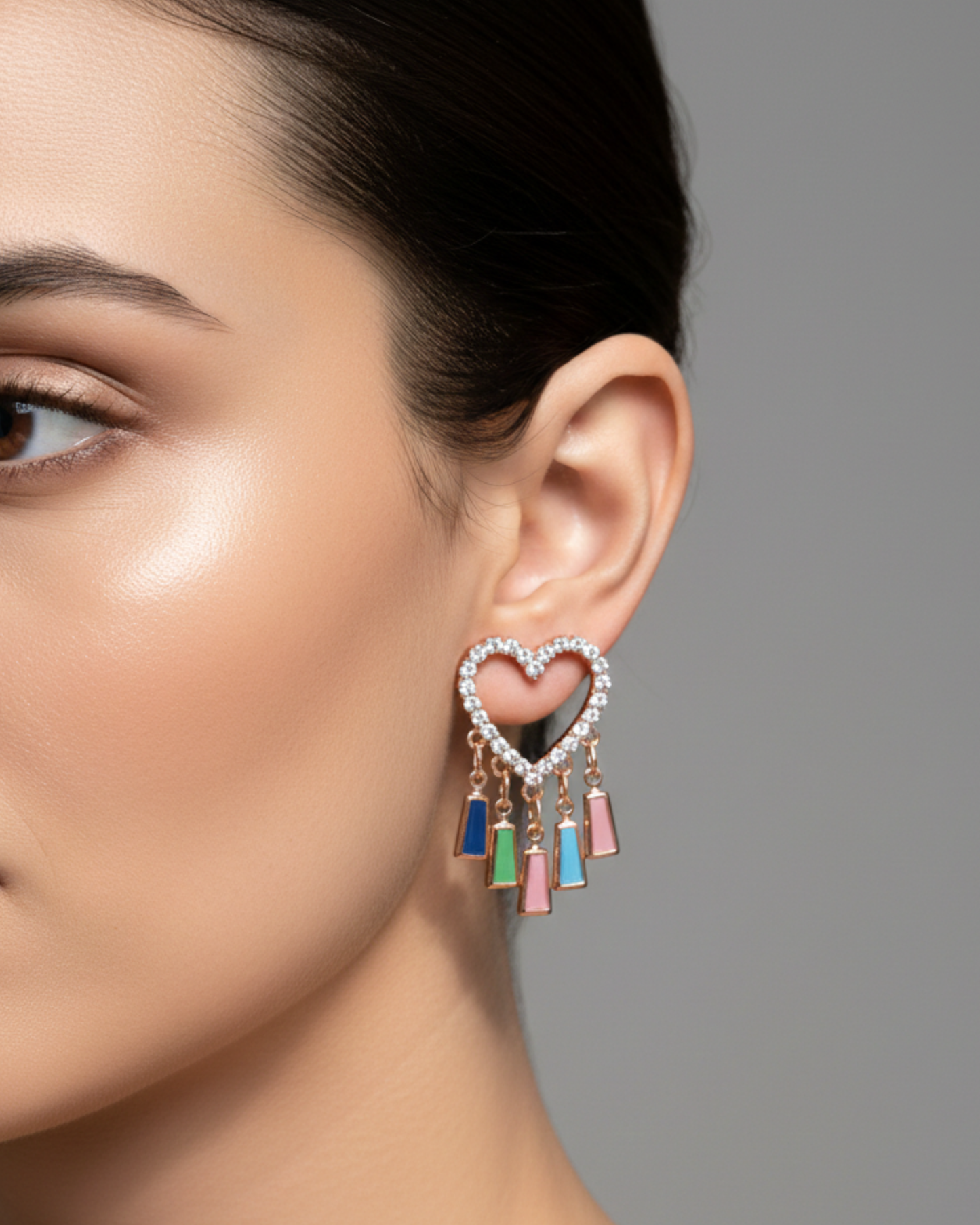 Heart of Luxury Rose Gold-Plated Earrings | Artisanal Handmade Jewellery