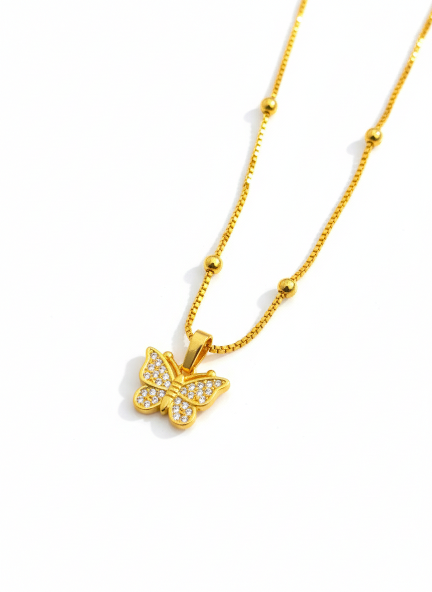 butterfly 18k gold plated nacklace - Artisanal Jewellery