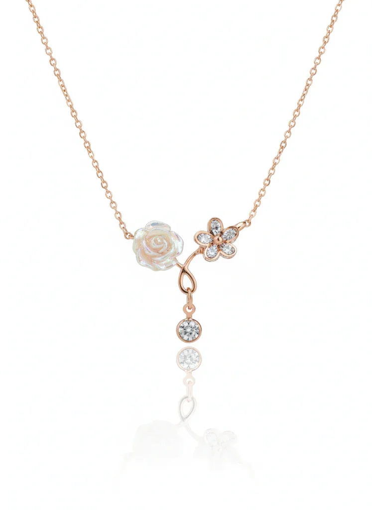 Sun Flower Rose-Gold Necklace - Artisanal Jewellery
