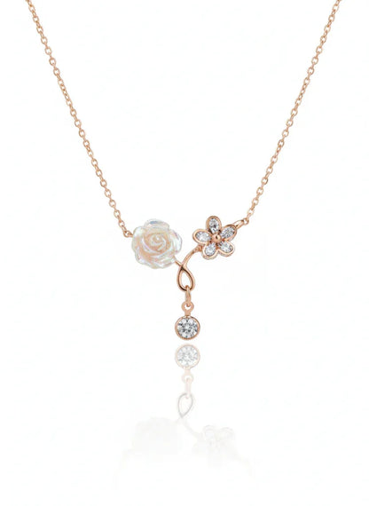 Sun Flower Rose-Gold Necklace - Artisanal Jewellery