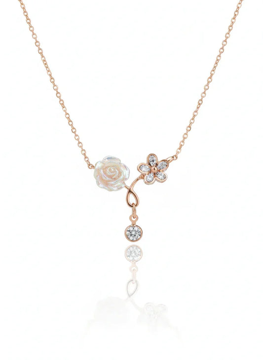 Sun Flower Rose-Gold Necklace - Artisanal Jewellery