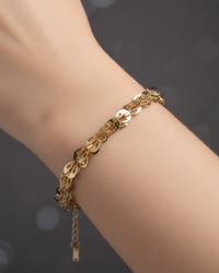 18K Gold-Plated Layered Chain Bracelet for Women | Elegant Daily Wear Jewelry