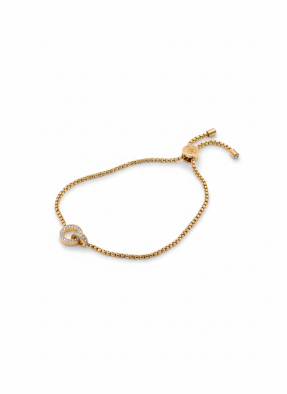 Ring Diamond Rosegold Plated Bracelet | Artisanal Handmade Jewellery