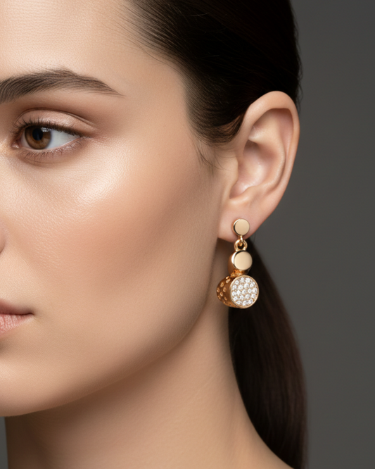 Sage Rose Gold-Plated Earrings | Artisanal Handmade Jewellery