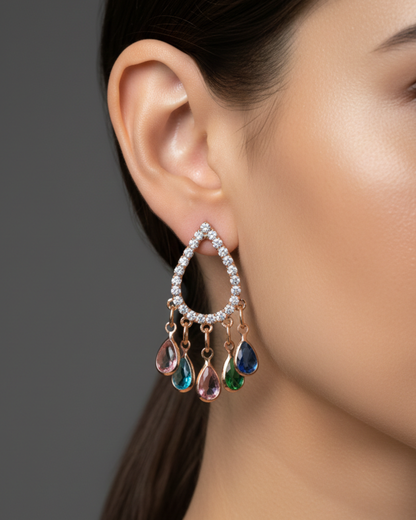 Nooriya Rose Gold-Plated Earrings | Artisanal Handmade Jewellery
