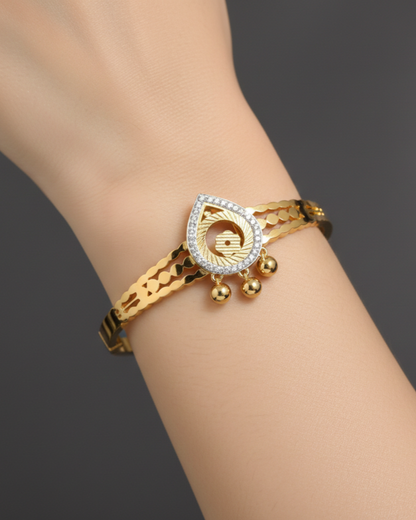 Sakshi 18K Gold Plated Bracelet Kada | Artisanal Handmade Jewellery