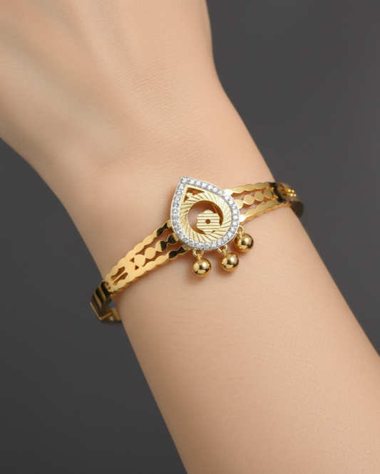 Sakshi 18K Gold Plated Bracelet Kada | Artisanal Handmade Jewellery