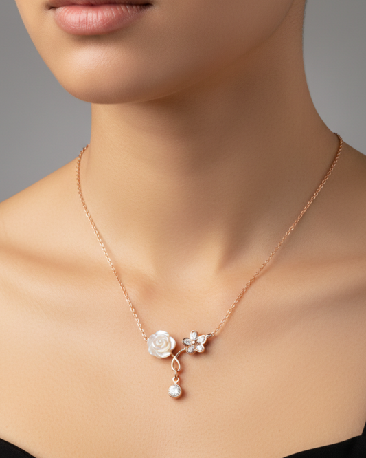 Sun Flower Rose-Gold Necklace – Elegant Women’s Jewelry