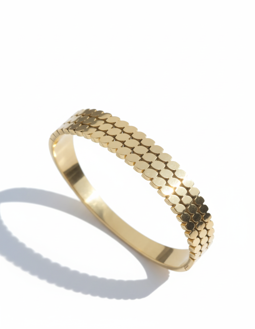 Covent Gold Plated Bracelet Kada | Artisanal Handmade Jewellery - Artisanal Jewellery