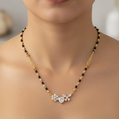 Heart Flower 18K Gold-Plated Mangalsutra | Artisanal Handmade Jewellery