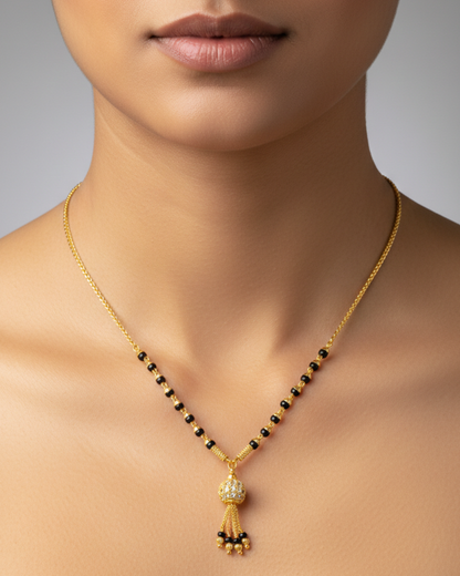 Round Aura 18K Gold-Plated Mangalsutra | Artisanal Handmade Jewellery
