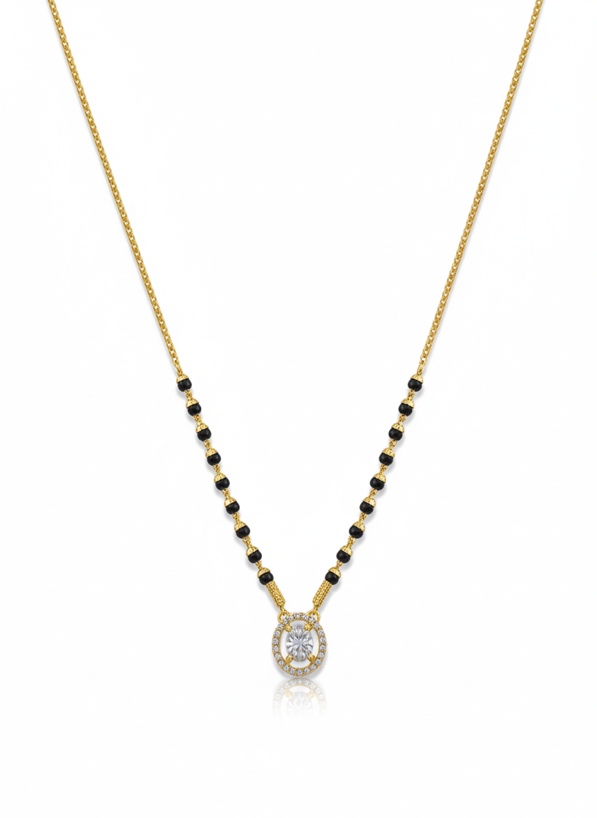 Nova Circle 18K Gold-Plated Mangalsutra | Handmade Artisan Jewellery