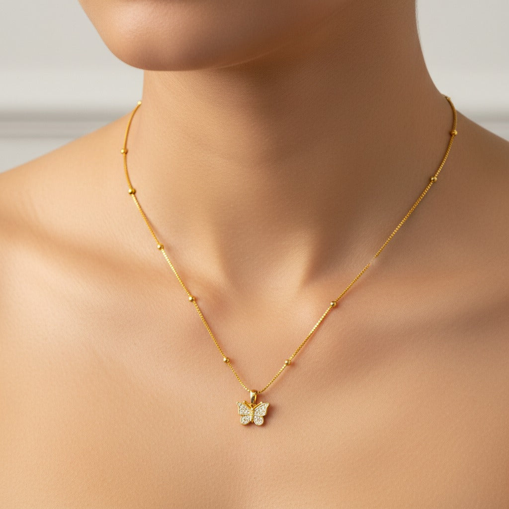 Butterfly 18K Gold Plated Necklace – Elegant Women’s Jewelry