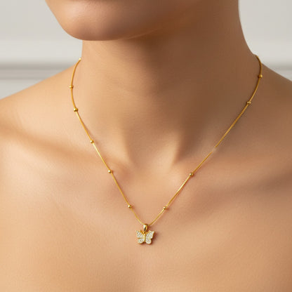 Butterfly 18K Gold Plated Necklace – Elegant Women’s Jewelry