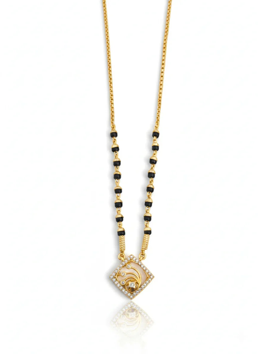 Square 18K Gold-Plated Mangalsutra | Handmade Artisan Jewellery - Artisanal Jewellery