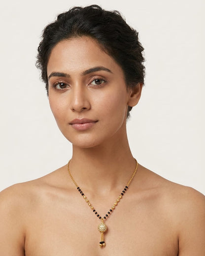 Round Aura 18K Gold-Plated Mangalsutra | Artisanal Handmade Jewellery