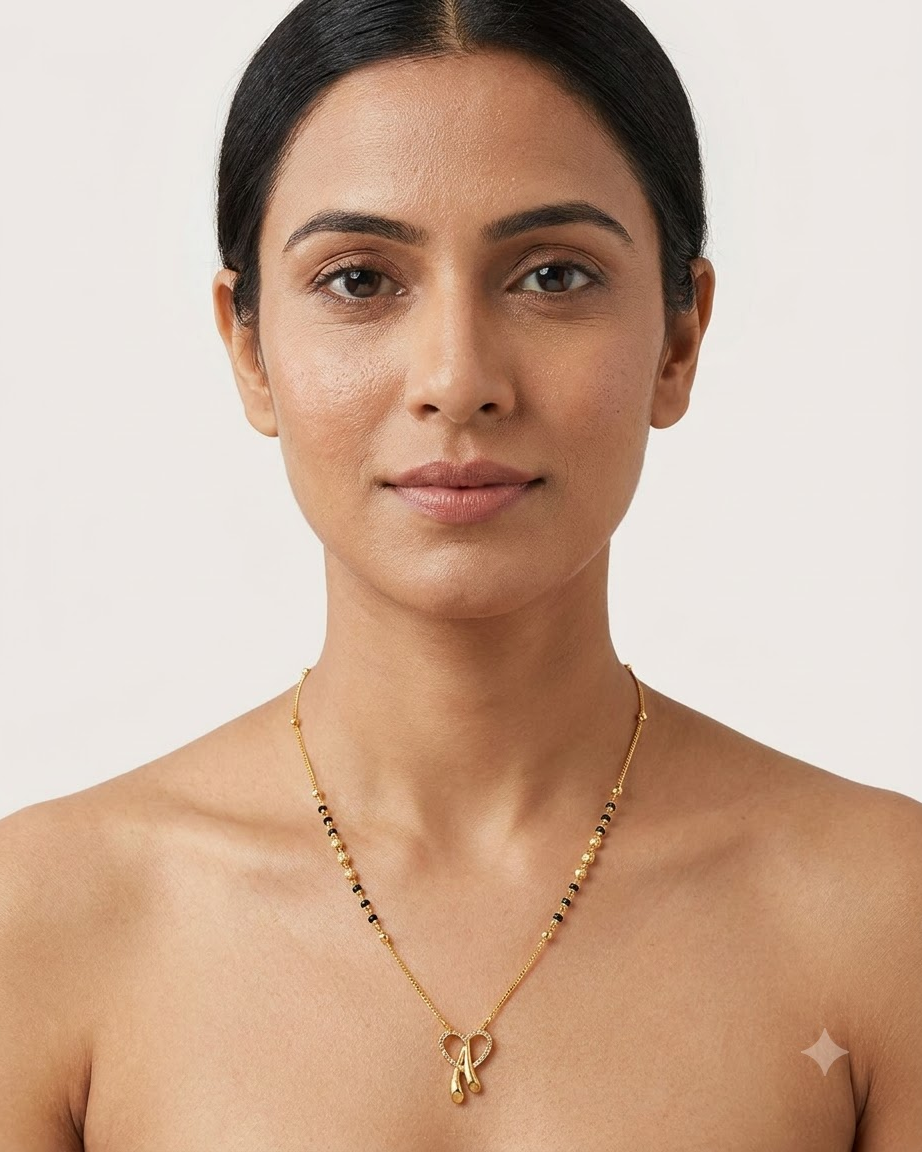 Infinity Heart 18K Gold Plated Mangalsutra Necklace