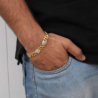 Z-Cut Diamond Cuban Bracelet for Men