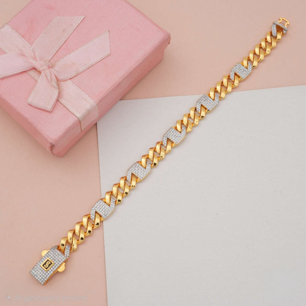 Z-Cut Diamond Cuban Bracelet for Men